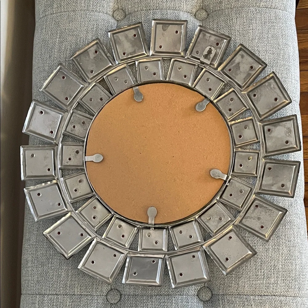 Modern Silver and Gold Geometric Wall Mirror